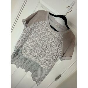 Oddy women’s short sleeve terry blouse size large